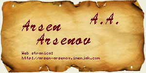 Arsen Arsenov vizit kartica
